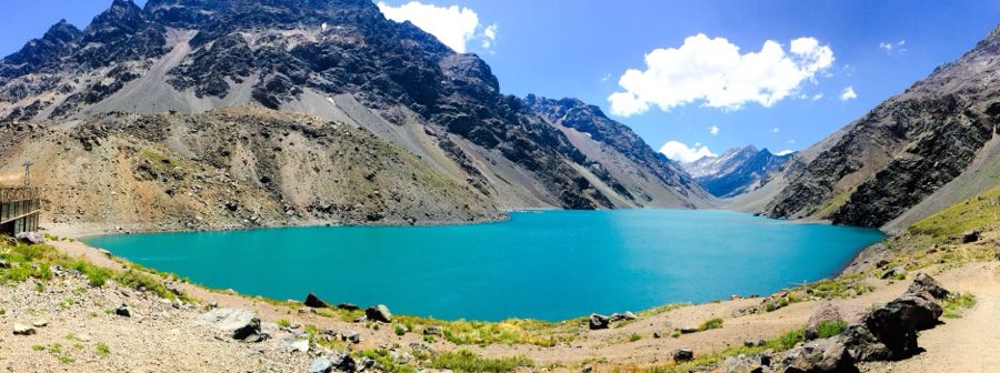 Portillo Inca Lagoon at The Andes Mountains