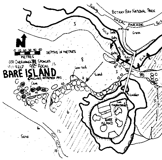 Bare Island Diving Map