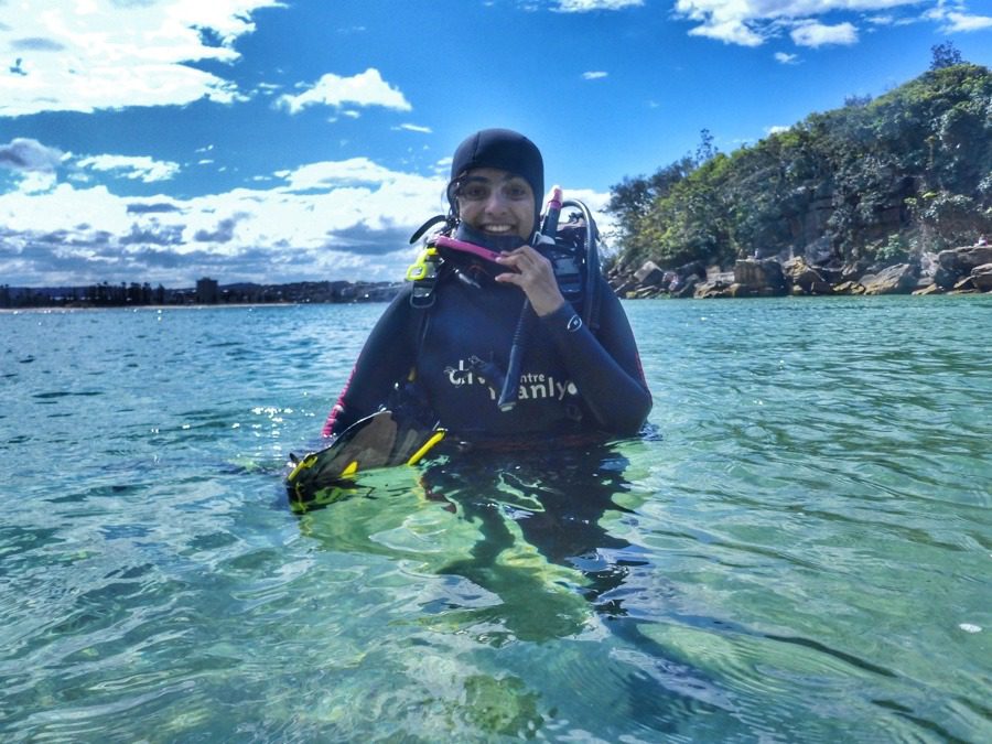 After a dive at Shelly beach