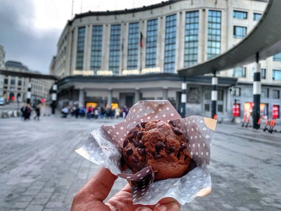 Chocolate muffin in Brussels