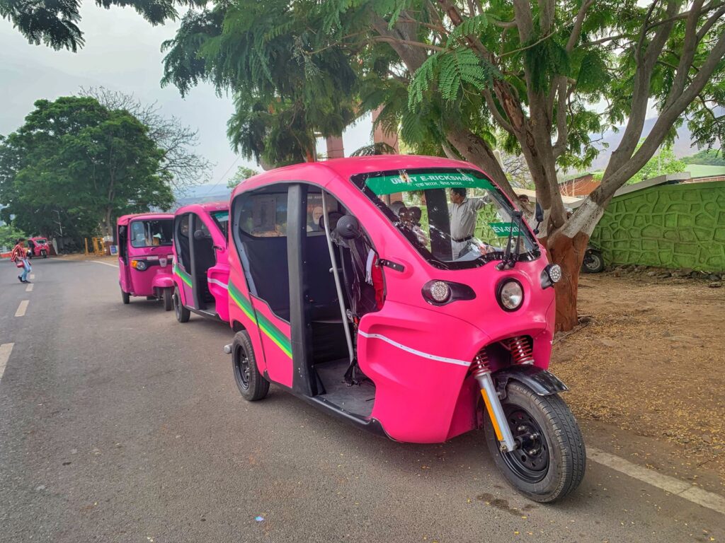 Pink Electric vehicles at Statue of Unity Ekta Nagar