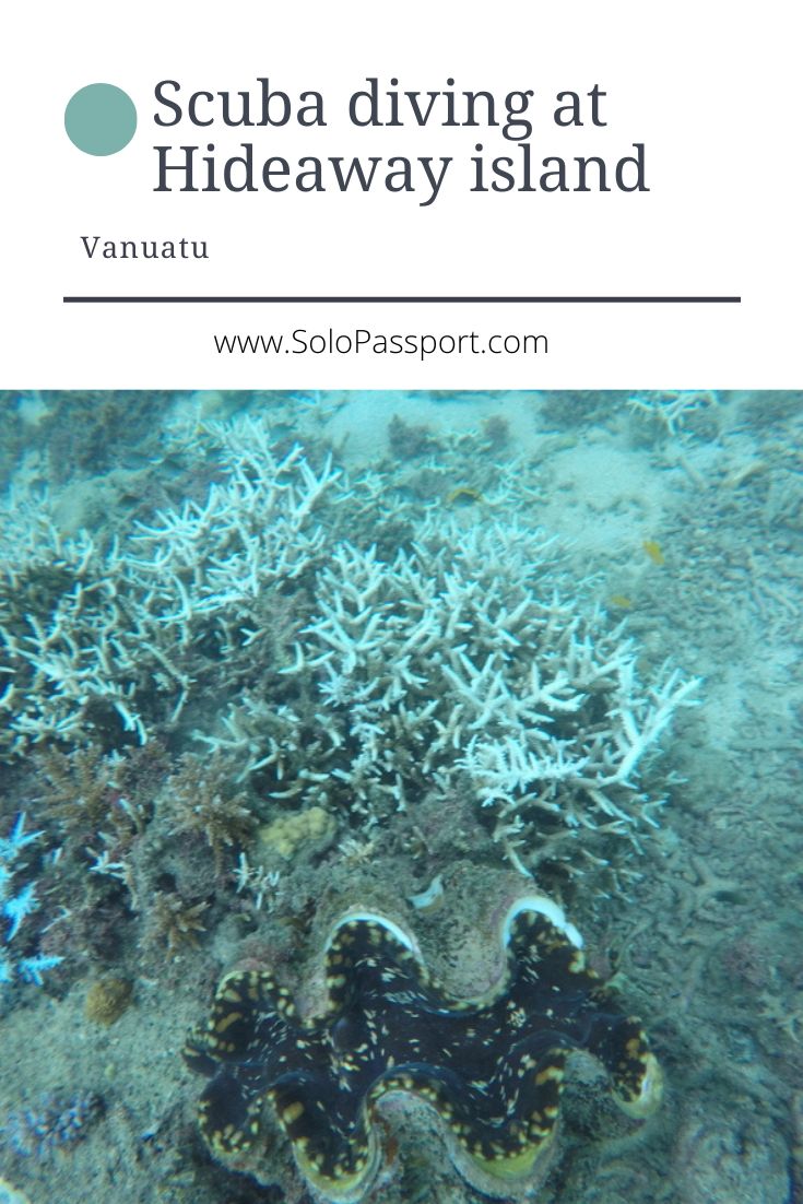 Scuba diving at underwater working post office in Vanuatu - Solopassport