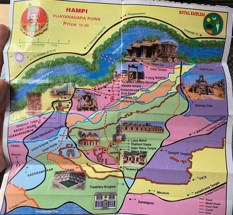 Paper map of Hampi