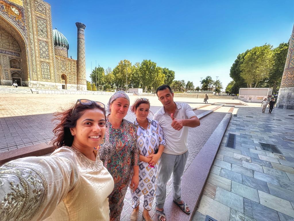 Picture with random strangers in Registan Square