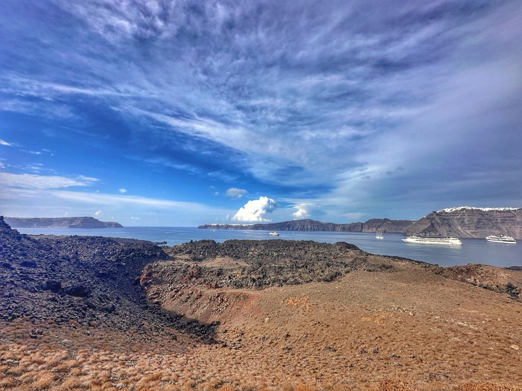 View from the Peak of Nea Kameni Island