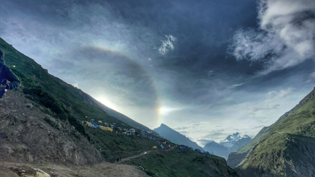 Kashmir Valley with the rainbow