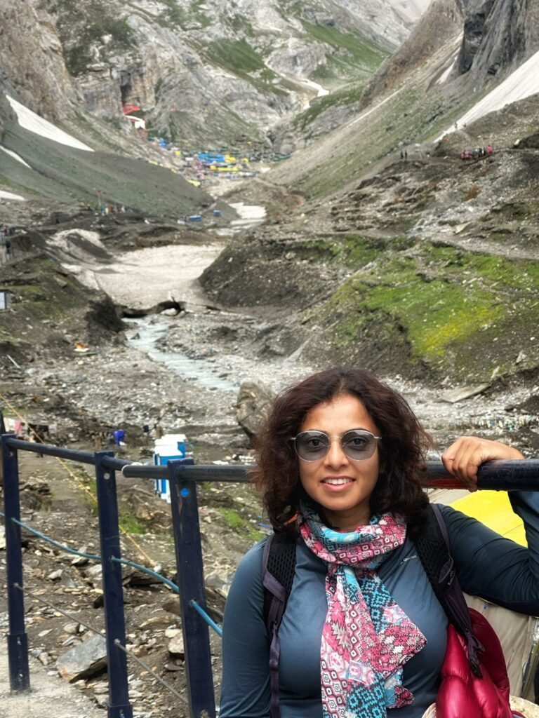 With the Holy Cave in the background