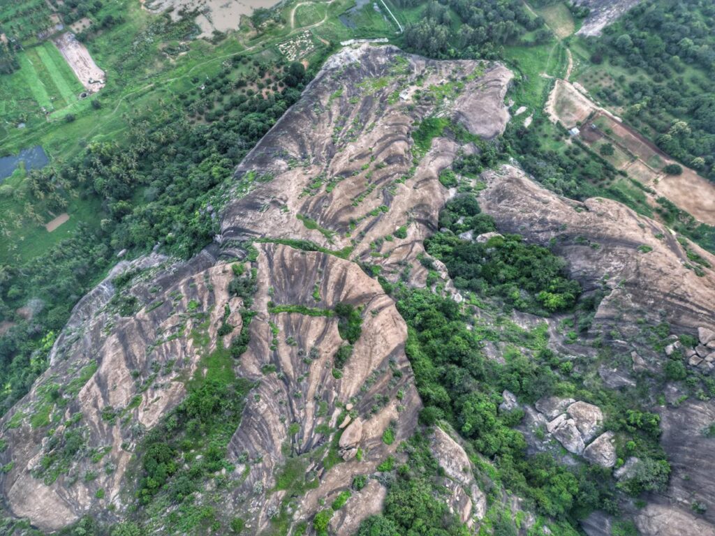 two hills from the top view