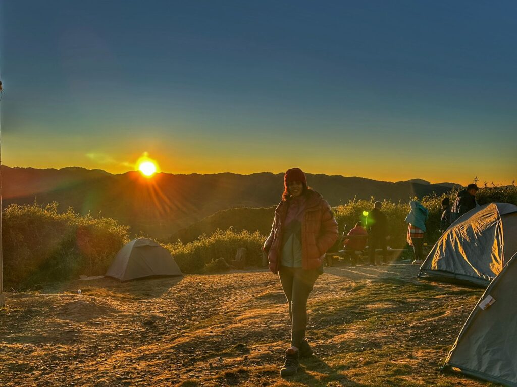 Sunset at Dzukou Valley Trek from Viswema Village